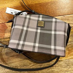 NWT Dooney & Burke Graham Gray Plaid Suki Crossbody